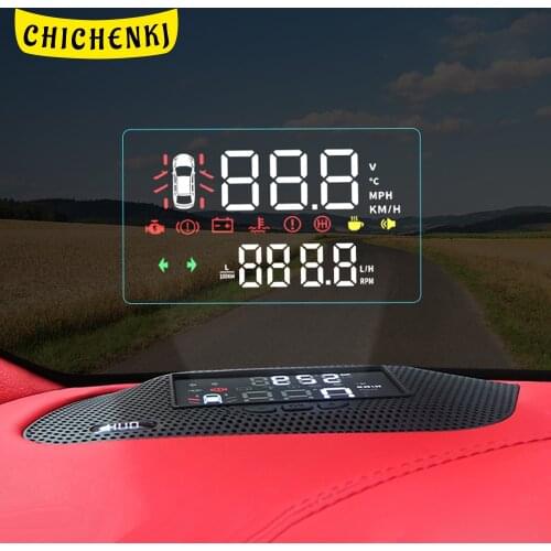 For Nissan Patrol Y62 2015-2020 HUD Car Head Up Display Windshield Speed Projector Security Alarm Overspeed RPM Voltage