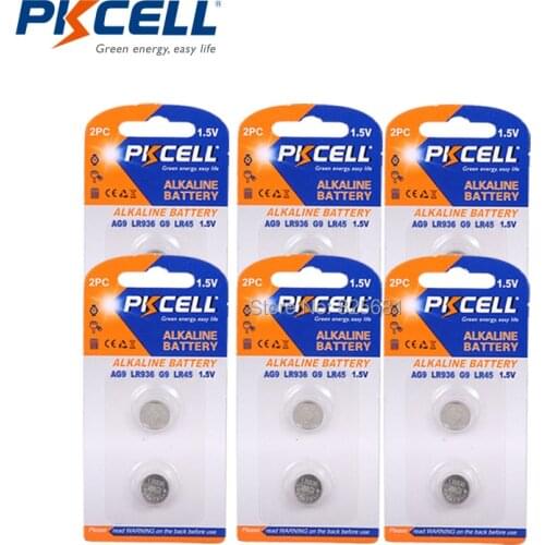 12Pcs 6Card AG9 Batteries LR936 LR45 194 936 936a 394a 394 SR936SW LR936 Button Cell Batteries 1.5V Watch battery