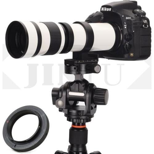 JINTU White 420-800mm F/8.3-F16 MF Focus Telephoto Zoom Lens + adapter for CANON Nikon Sony Pentax Olympus Panasonic Fuji Camera
