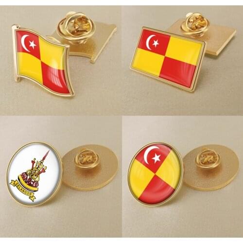 Selangor of Malaysia Flag National Emblem Brooch Badges Lapel Pins