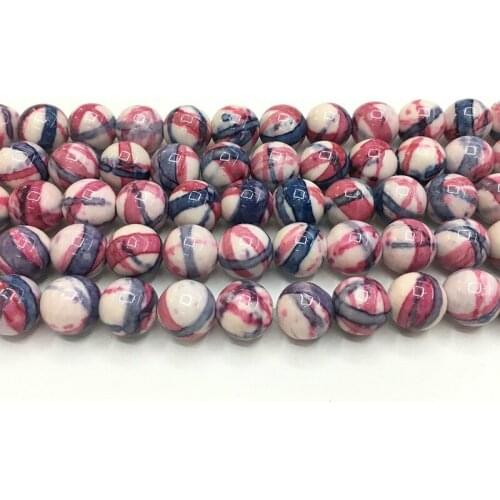 Natural Stone Beads Colorful & green Pink Round Beads 4 6 8 10mm Beads For Jewelry Making DIY Bracelet Necklace