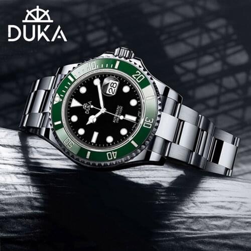 DUKA 40mm Mens Watches Top Luxury Water Ghost Automatic Mechanical Wristwatches Sapphire 10Bar Waterproof Luminous montre homme