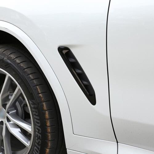 2 pcs Black Style ABS Plastic for BMW X3 G01 2018-19 X4 G02 2018 Car ABS Chrome Side Air Fender Vent Trim Car Accessories