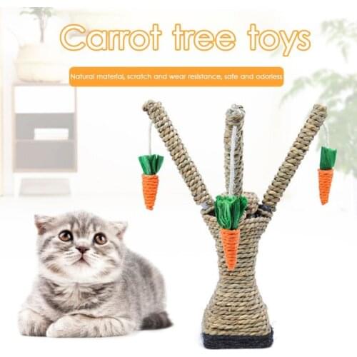 Pet Cat Indoor Toys Scratch Board Weaving Carrot Shape Tree Sisal Cat Toy Scratcher Kitten Climbing Play Toys Pet Cat Supplies