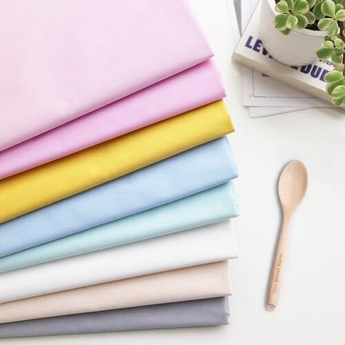 Home Apparel Sewing Fabric Solid Color Poplin Pure Cotton Plain Fabric White Black Red Clothing Shirt Fabric Cotton Fabric