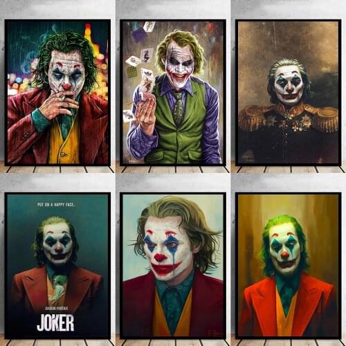 The Joker Poster Portrait Art Canvas Painting Cuadros Posters Print Wall Art for Living Room Home Decor (No Frame)