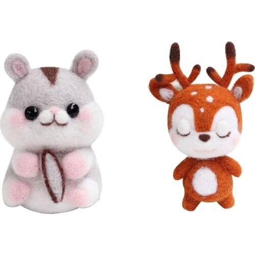 BMBY-Doll Wool Felt Kit Needle Felting Kit Animal Pet Doll for Needle Material Bag Pack for Women and Beginner Non Finished