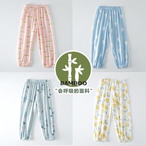 Summer Baby Mosquito Prevention Pants Leisure Comfortable Bamboo Cotton Printed Neutral Childrens Thin Air Conditioning Pants