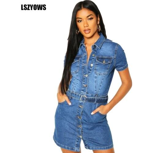 LSZYOWS Fashion Denim Dresses