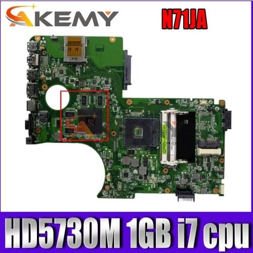 N71JA MAIN BOARD REV:2.1 For ASUS N71JA N71JQ X77JA Laptop Motherboard HD5730M 1GB Support i7 cpu