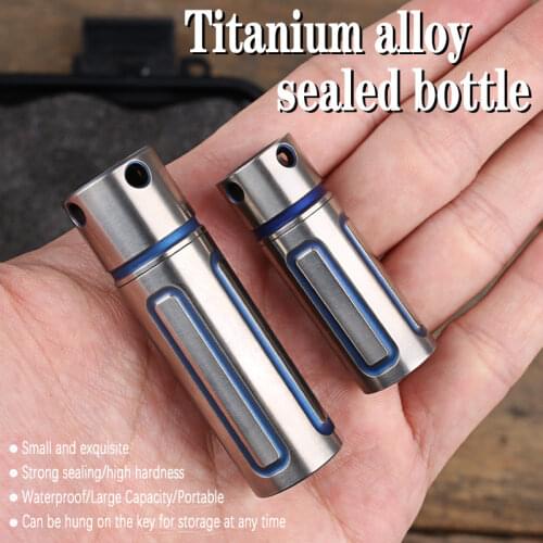 Pure titanium Mini Waterproof warehouse Portable multifunctional sealed medicine bottle Outdoor camping survival equipment