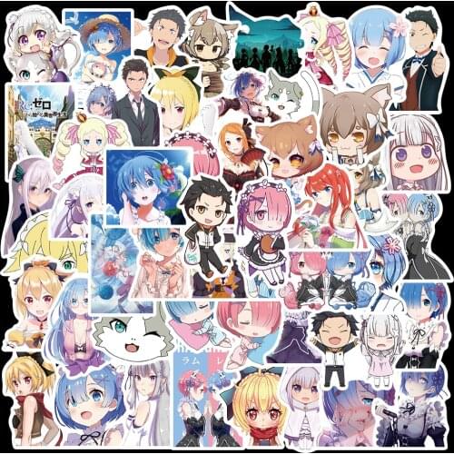 10/50pcs Re:Life In a Different World From Zero Aesthetic Sticker for Luggage Skateboard Luggage Car Decal Stickers Children Toy