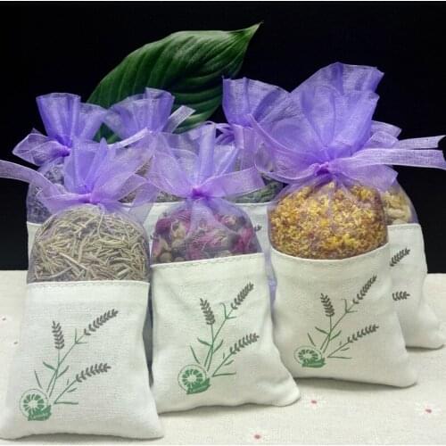 Natural Lavender Bud Rose Jasmine Dried Flower Sachet Bag Aromatic Household Car Home Aromatherapy Air Refreshing Incense