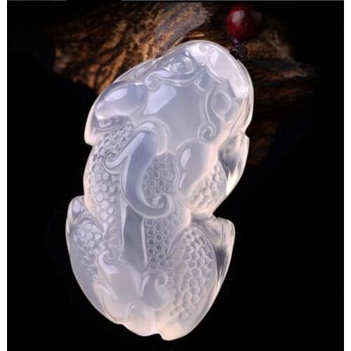 Natural authentic ice kind of agate chalcedony brave pendant Fighter King brave pendant chalcedony jade pendant