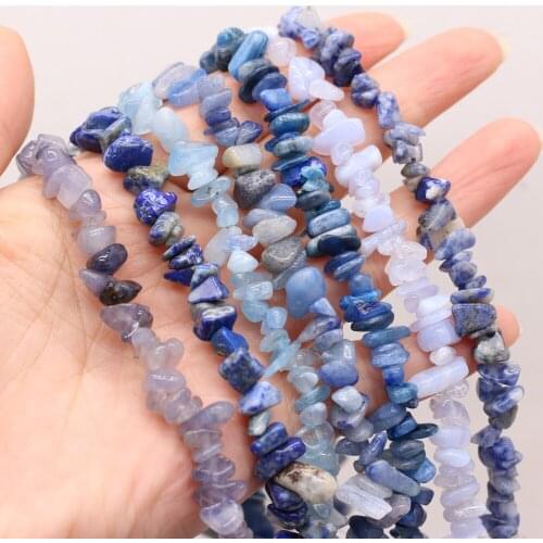 Natural Semi-precious Stone Unshaped Agate Blue Aventurine Stone 5-8mm For DIY Necklace Earrings Accessories Gift Length 40cm