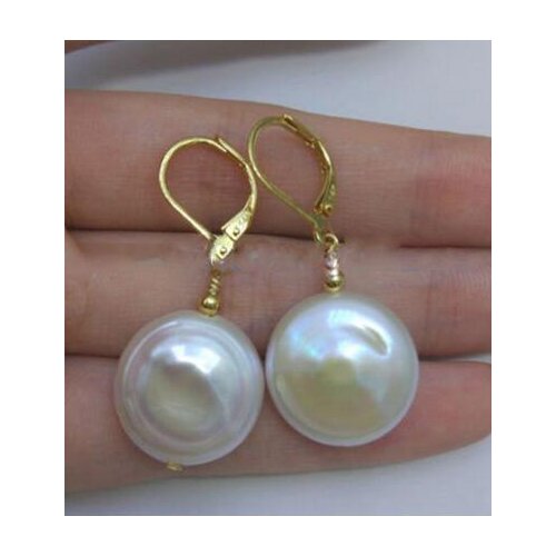 Huge 17-18mm White Baroque South Sea Pearl Earrings