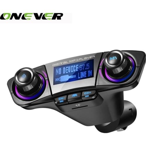 Onever 1.3 Inch LED Screen FM Transmitter Bluetooth Handsfree Car Kit Car MP3 Audio With Smart USB Charger 5V 3A Dual