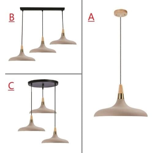 Khaki Pendant Light For Kitchen Island Office Modern Ceiling Lamp Bar Large Lighting Fixtures Wood Pendant Lamps Bedroom Lights