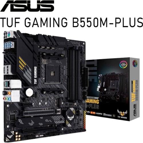 Socket AM4 Asus TUF GAMING B550M-PLUS Motherboard DDR4 128GB PCI-E 4.0 M.2 AMD Ryzen Cpu Overlocking AMD B550 Placa-Mãe AM4 New