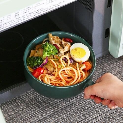 Handle bowl single creative household noodle bowl baking bowl oven baked dessert bowl Japanese salad bowl baked rice bowl