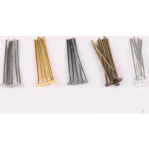 20gram/bag 20 2630 40 50mm Flat Head Pins Gold/Silver/Copper/Rhodium Headpins For Jewelry Findings Making DIY Supplies
