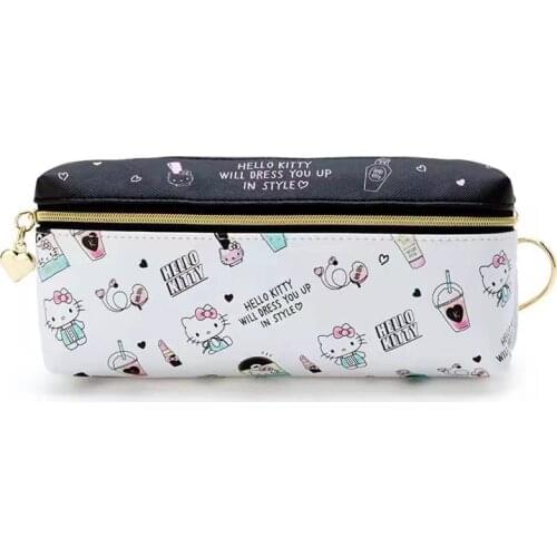 Cute cartoon hello kitty pen bag double-sided zipper portable stationery storage bag student boy girl kid pencil bag 20*5*9cm