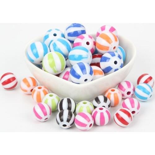 Mixed Round Watermelon Acrylic Beads Charm Loose Spacer Beads For Jewelry Making DIY Needlework Bracelet Accessories