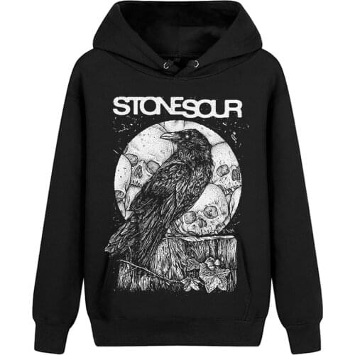 6 designs Crow Stone Sour band pollover Sweatshirt Rock Nice Soft Warm hoodies heavy metal punk sudadera fleece Outerwear