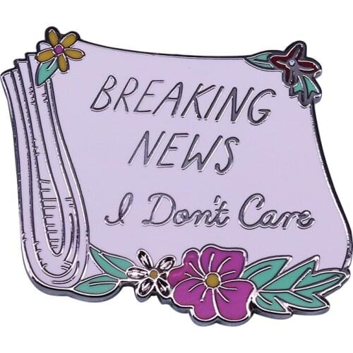 Funny newspaper enamel pin anti-social sassy art collection