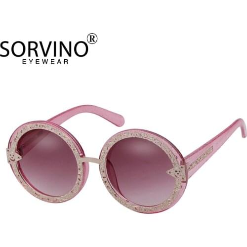 SORVINO Retro Women Luxury Oversized Round Sunglasses Summer 2020 Brand Designer 90s Big Circle Sunglass Black Sun Glasses P403