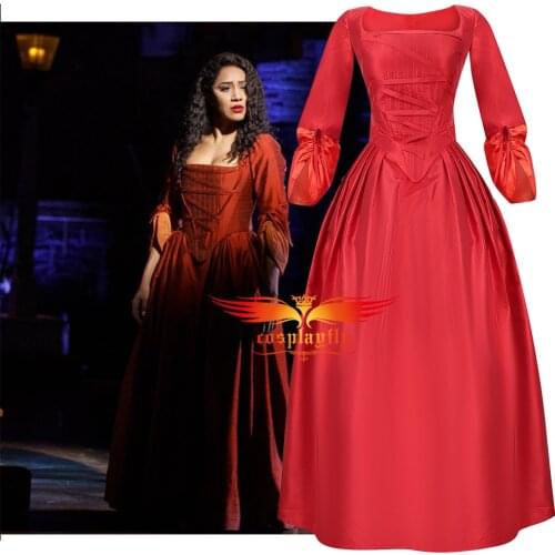 Anime Musical Rock Opera Hamilton Stage Gown Concert Maria Reynolds Cosplay Costume Outfits Children Women Red Dress Halloween