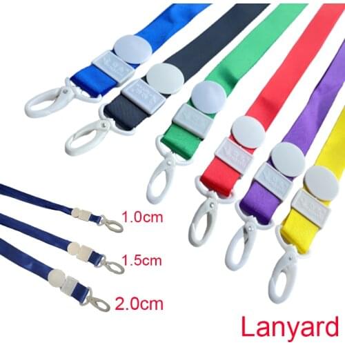 1pcs High Quality Thickened White Hook ID Card Hanger Coloful Strap Tape Tie Badge Credential Holder Rope Key Chain Ring Lanyard