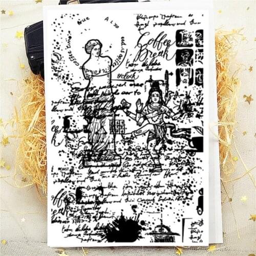 20Pcs 11*16CM Text Background Transparent Clear Stamp Silicone Stamp/Seal DIY Scrapbooking/Photo Album Stamp Sheets Bulk Deals