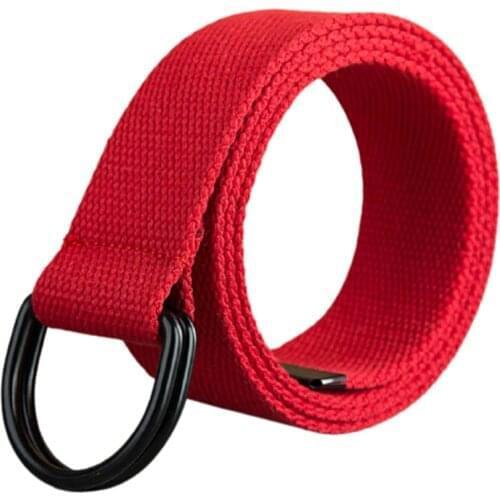 2021 WJCB01 Double D ring canvas Belt men cotton webbing STRAP 160cm 150 cm canvas belts