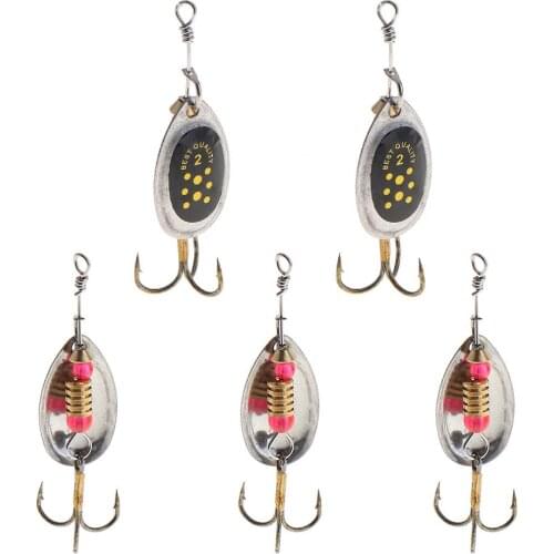 5pcs/lot 6cm 2.5g High Quality Colorful Metal Sequins Fishing Spinner Bait Hard Lures for Carp Bass Black Fishes Snakehead