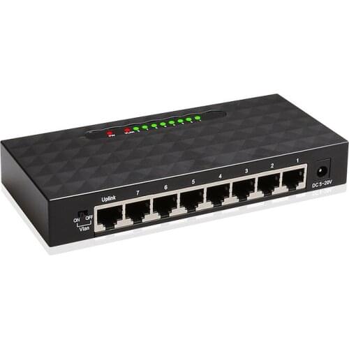 8 Ports High Performance Gigabit Network Switch RJ45 10/100/1000M Base Fast Ethernet Smart Switcher With 5V 1A DC Power Adapter