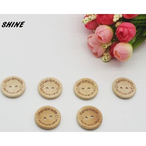 SHINE Wooden Sewing Buttons Scrapbooking Round Two Holes Hand Made 25mm Dia. 24 PCs Costura Botones bottoni botoes