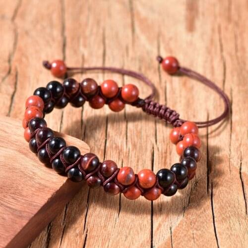 Natural Stone Beads Bracelet Mens Gift for Man Women Cuffs Bracelets slipknot Woven Handmade Jewelry Fashion Accessories