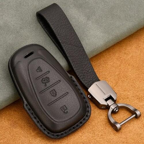 Genuine Leather Car Smart Key Cover Case For Chevrolet Malibu Equinox Cruze Camaro 2016 2017 2018 2019 Accessories