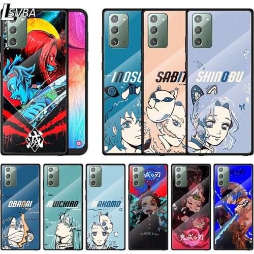 Anime Demon Slayer Kimetsu no Yaiba For Samsung A70 A50 A40 A30 Note 20 10 9 8 Ultra Lite Plus Tempered Glass Phone Case