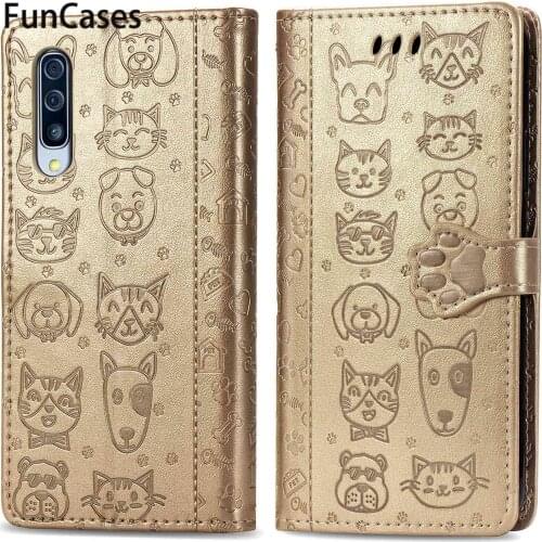 Lovely Pet PU Leather Flip Phone Bag For coque Samsung A50 Case Fundas Samsung Galaxy telefoon A50S A30S Mobile Phone Covers