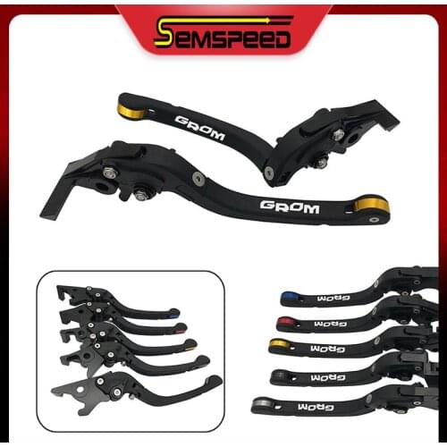 For Honda GROM/MSX125 MSX 125 2014-2020 2018 2019 SEMSPEED CNC Adjustable Folding Motorcycle Brake and Clutch Levers GROM logo