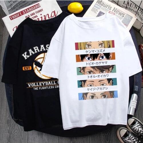 Japanese Anime Oya Oya Oya Haikyuu T Shirt Kuroo Bokuto Manga Shoyo Volleyball Creative Tshirt Cartoon Graphic Tees Male T-shirt