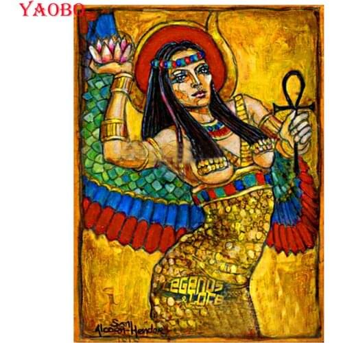 Egypt King 5d diy diamond painting full square round diamond embroidery Indian woman for 2020 New arrivals mosaic gift