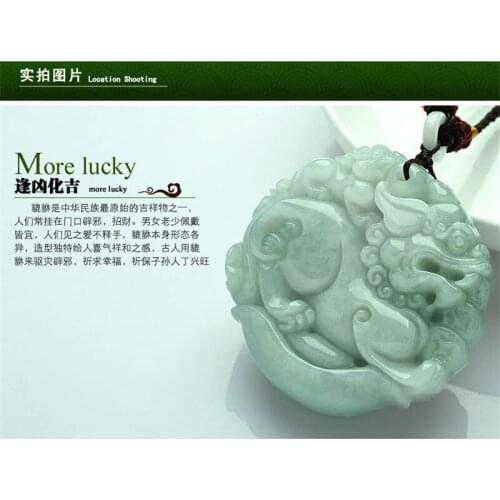 Grade A pendant Pure manual sculpture god beast kirin pendant Collocation of bead string necklace charm male style