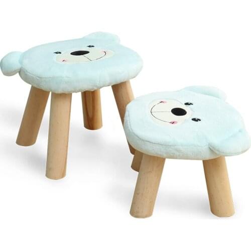 Small stool solid wood fabric childrens adult tea table stool short living room household sofa stool shoes stool small bench