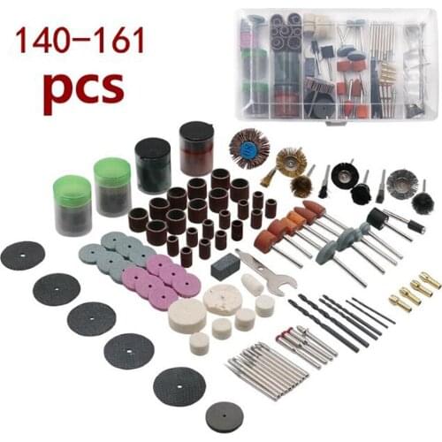 140-161 Pcs Electric Grinder Accessory Set, Grinding Head, Sandpaper Ring,Resin Cutting Blade, Brush, Engraving,Car tools