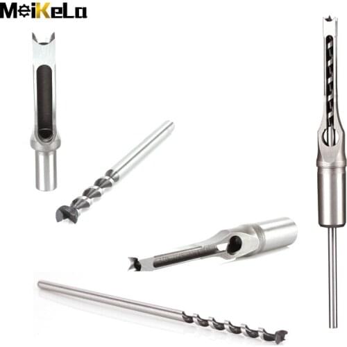 Bearing steel twist drill bit woodworking drill tool set square drill screw chisel tool square hole lengthening saw 6.4mm~19mm