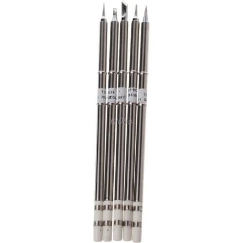 5 Pcs T12 Series Solder Iron Tips For Hakko FX951 BAKON 950D Soldering Station Welding Tips T12 Drop ship