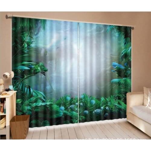 New design living room Curtain Foggy forest Blackout 3D Window Curtain Hotel Bedroom decorate Rideaux Drapes Cortinas pillowcase